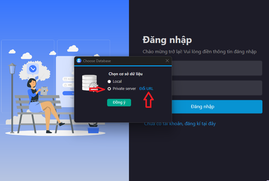 Nhập URL Private Server