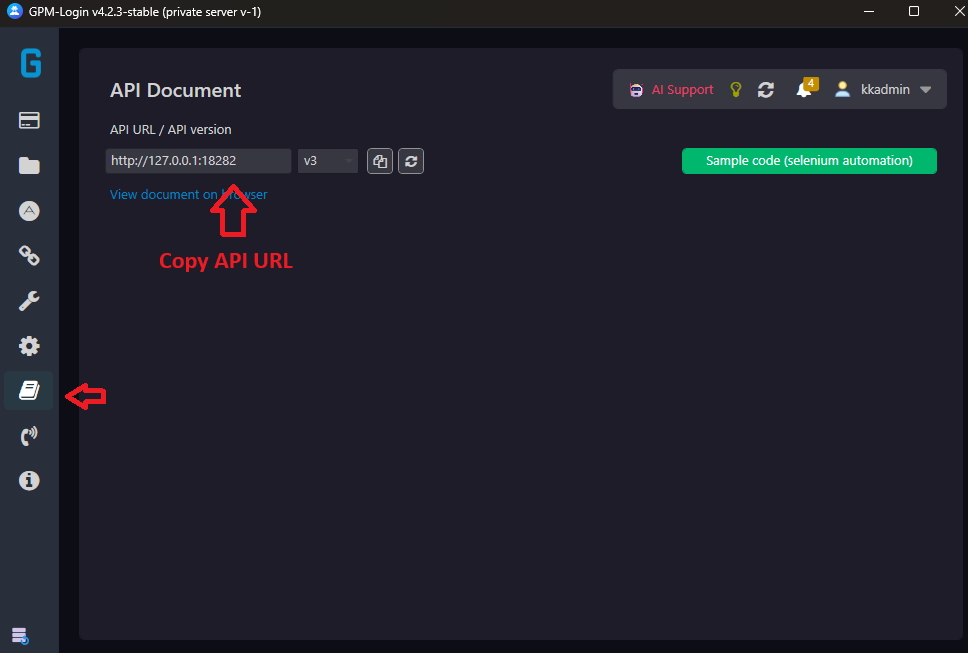 Lấy API URL